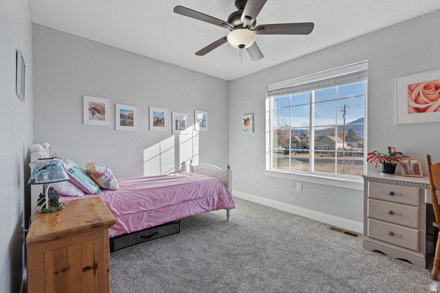75 North 100th Street West Fillmore, UT 84631 - Photo 22 of 62 Carpeted bedroom with baseboards and a ceiling fan