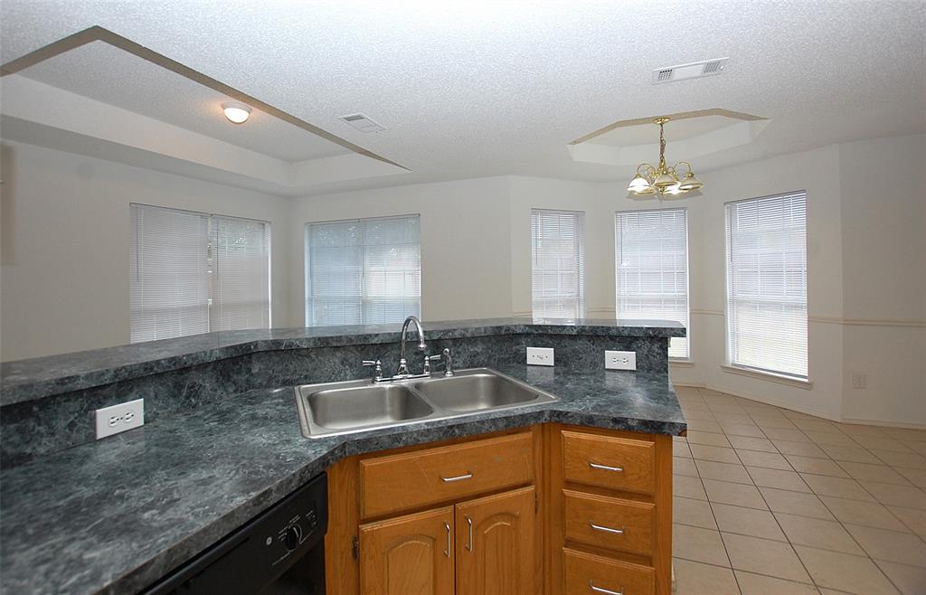 122 Princeton Circle Forney, TX 75126 - Photo 8 of 17 a kitchen with granite countertop a sink a counter space and cabinets