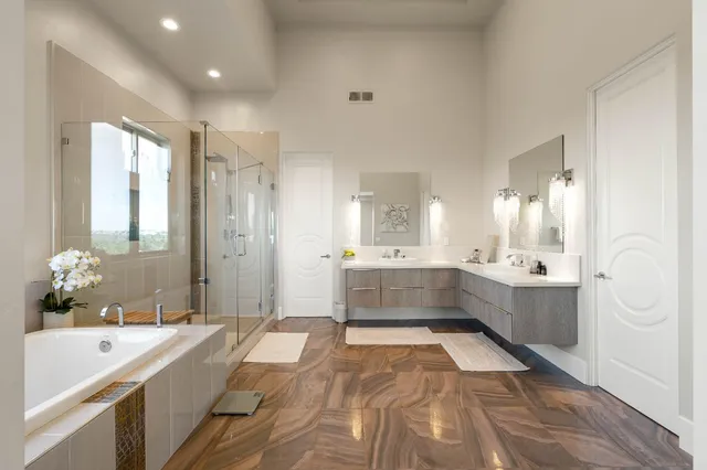 a view of a room with rack on the wall