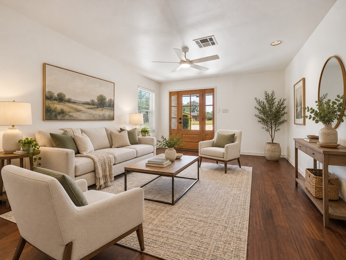1327 Guese Road Houston, TX 77008 - Photo 3 of 18 Ditigally Staged. The formal living room welcomes guests with wood flooring plenty of natural light. This wonderful second living space offers flexibility for entertaining or everyday use.