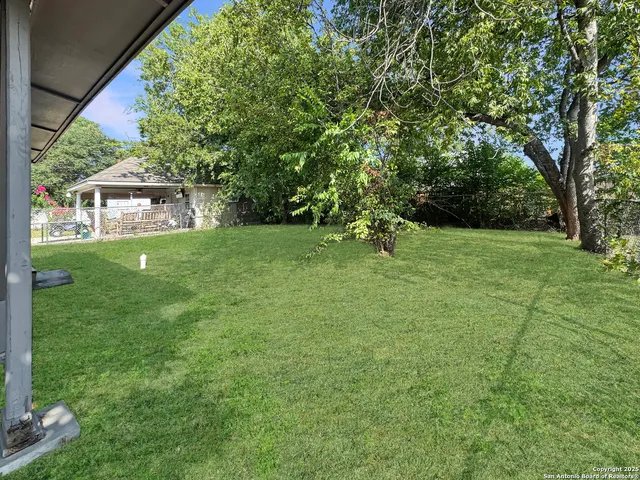 a view of a backyard