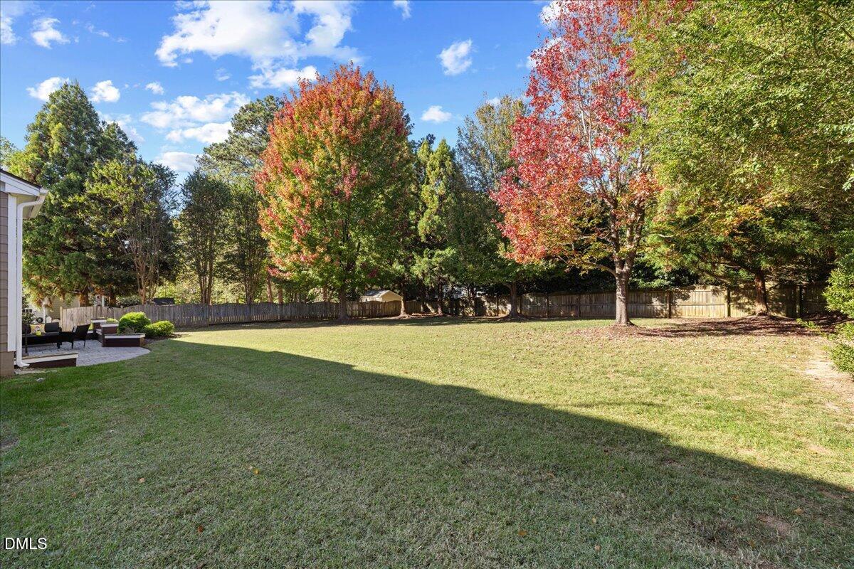 3628 Jamison Park Drive Apex, NC 27539 - Photo 49 of 60 a view of yard with swimming pool and trees