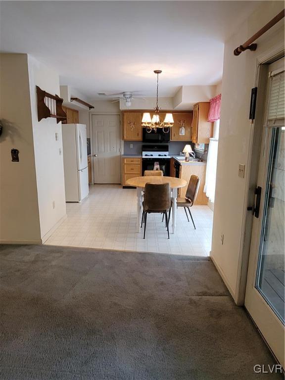 Living room looking into kitchen