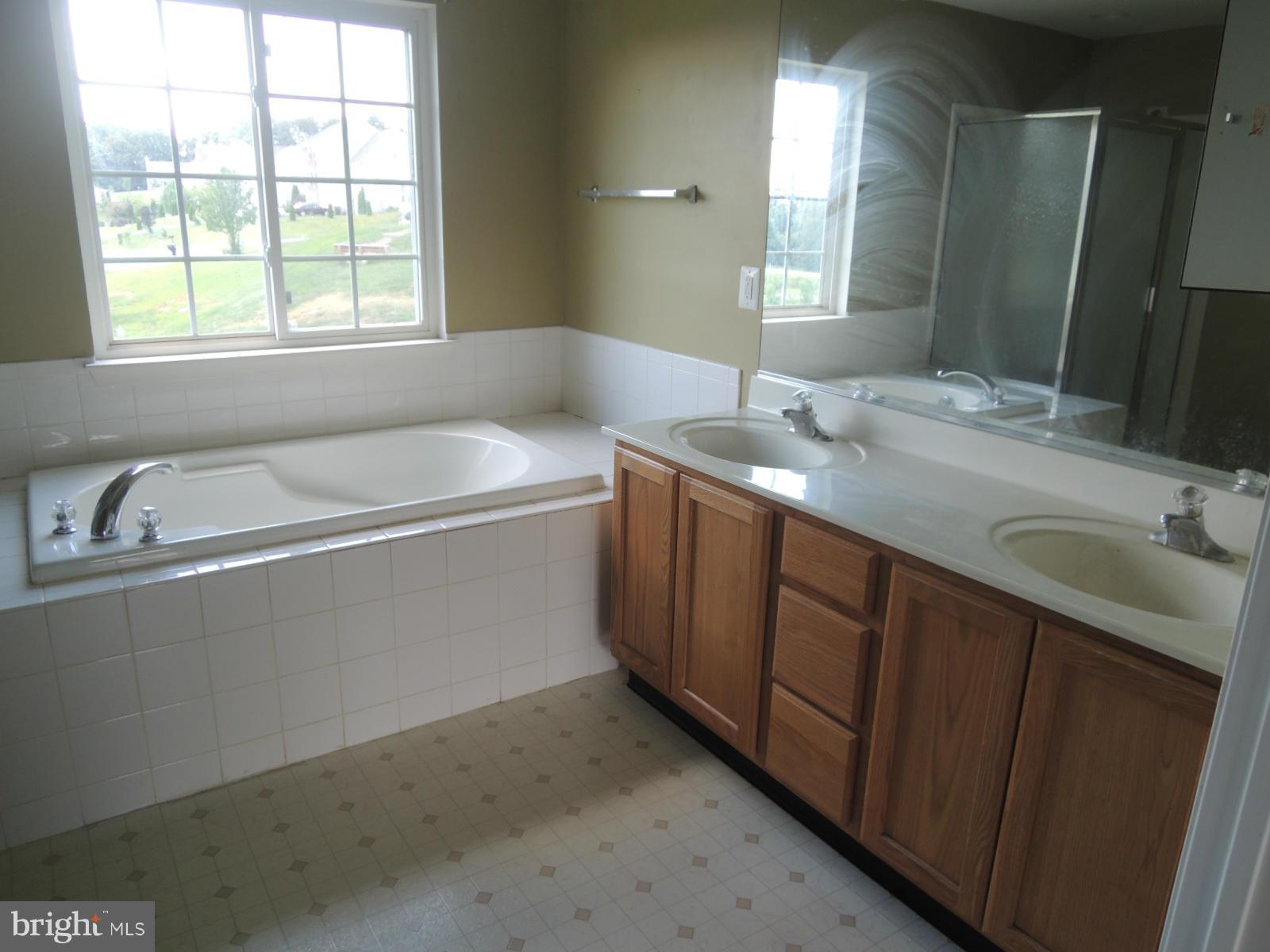 45 Boise Road Inwood, WV 25428 - Photo 16 of 30 a bathroom with a double vanity sink and a bathtub