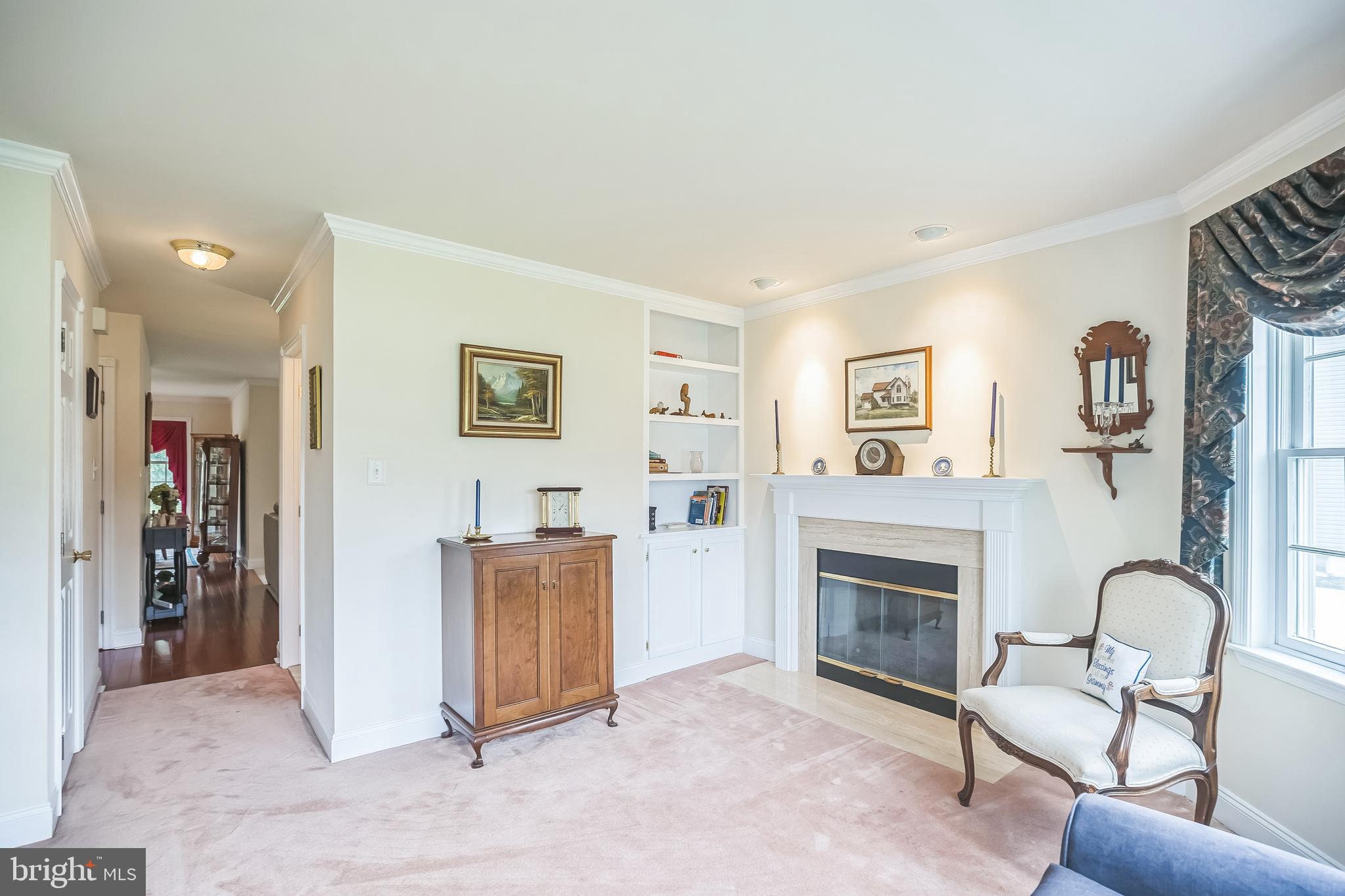 241 Bells Lake Road Turnersville, NJ 08012 - Photo 5 of 33 Living Room with FP & Built-in Shelving View 2