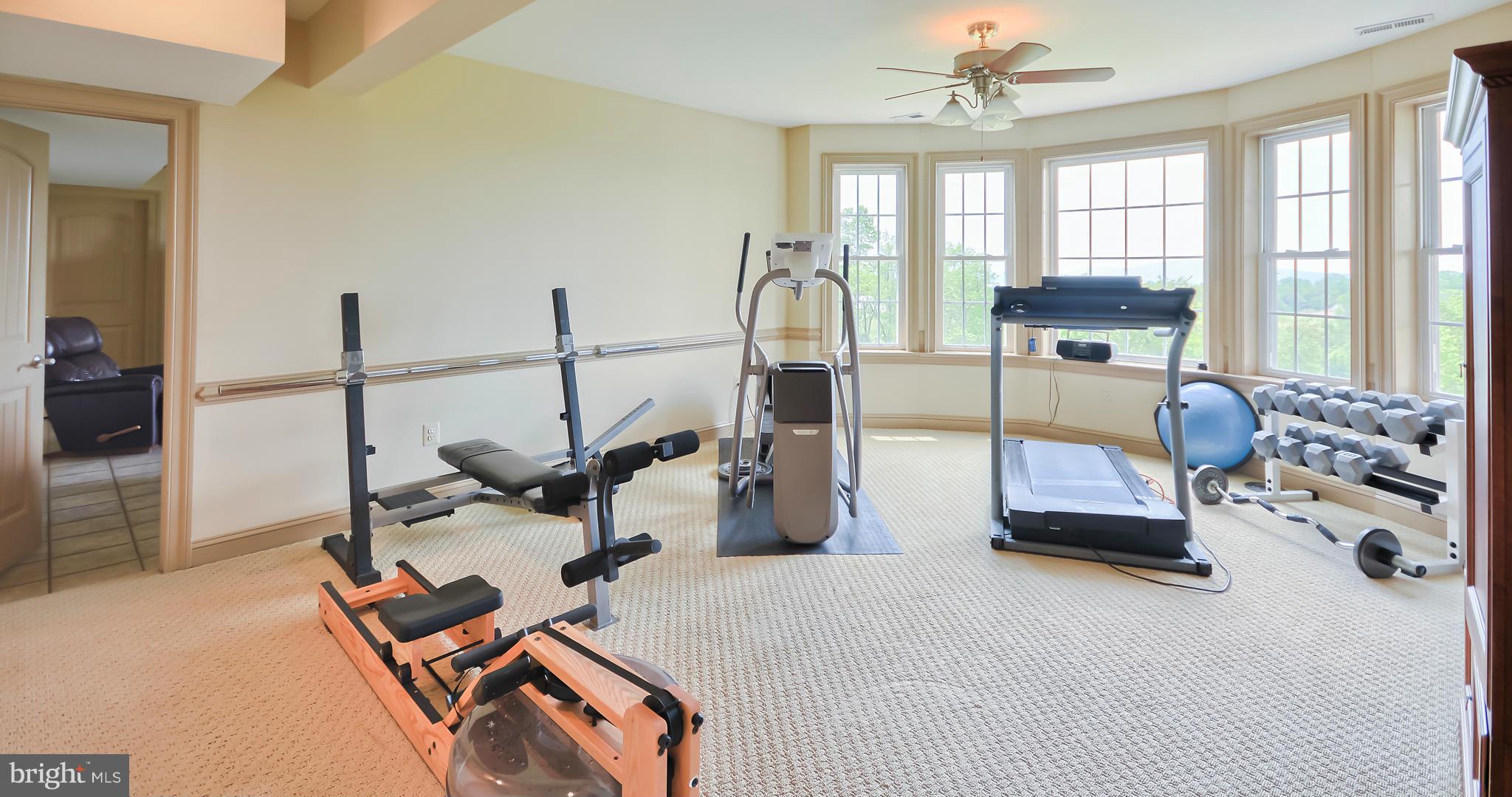 4522 Coxey Brown Road Myersville, MD 21773 - Photo 26 of 30 a room with gym equipment and a large window