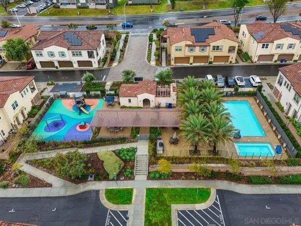 an aerial view of a houses