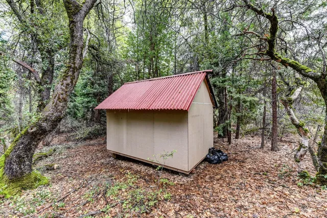 a view of a backyard