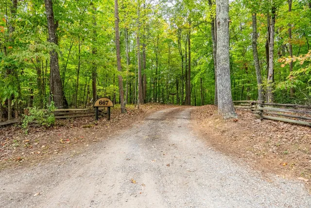 a view of outdoor space with deck and trees