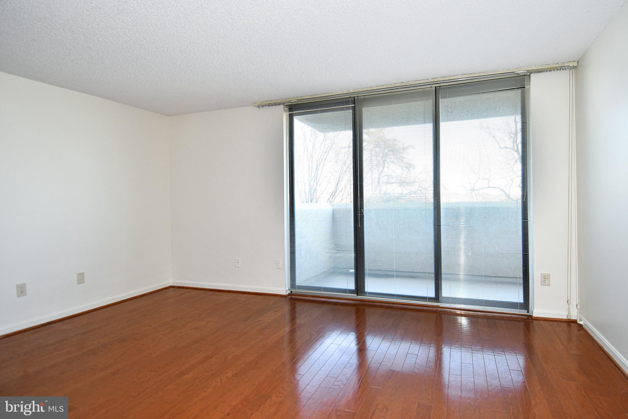 1101 South Arlington Ridge Road, Unit 316 Arlington, VA 22202 - Photo 26 of 75 a view of an empty room with wooden floor and a window
