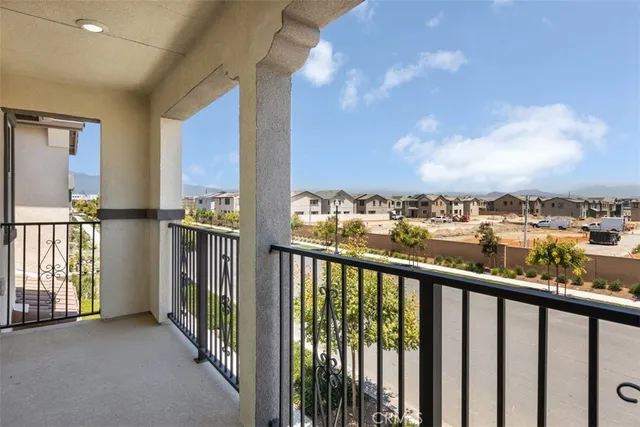a view of city from a balcony