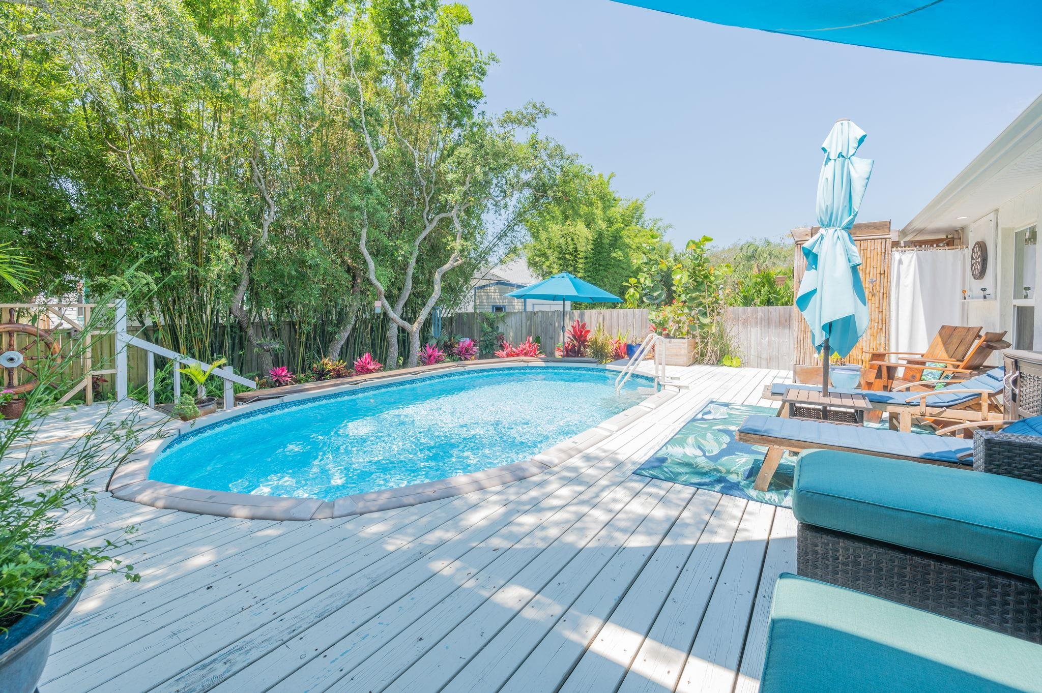 305 Mystical Way St. Augustine, FL 32080 - Photo 85 of 96 a view of backyard with swimming pool and seating space