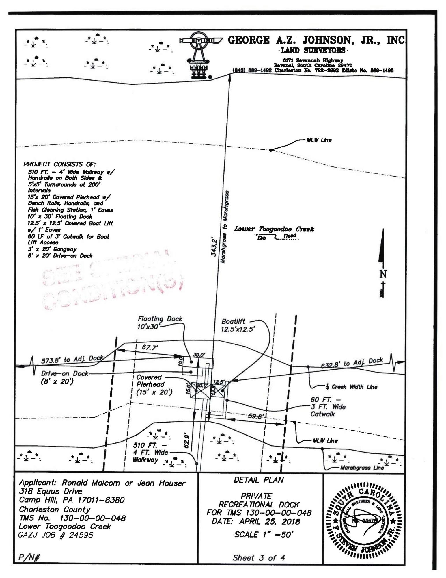 0 Lone Pine Road Meggett, SC 29449 - Photo 13 of 13 Dock Permit_Plans_OCRM_Lone Pine_Page_3