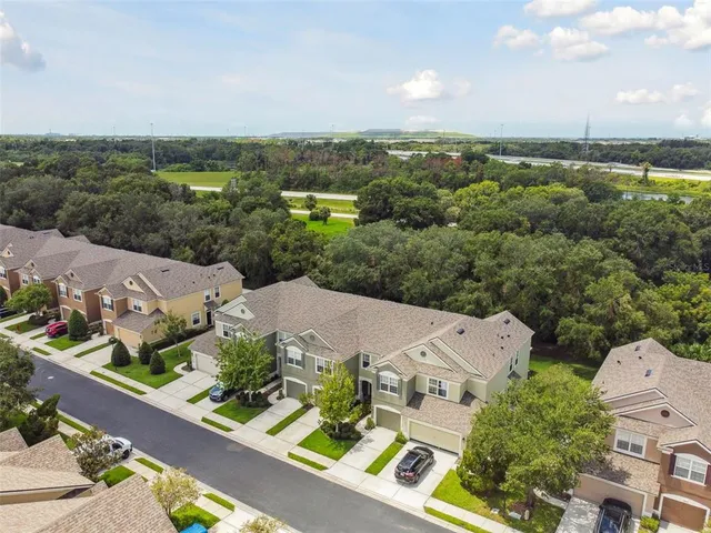 an aerial view of multiple house