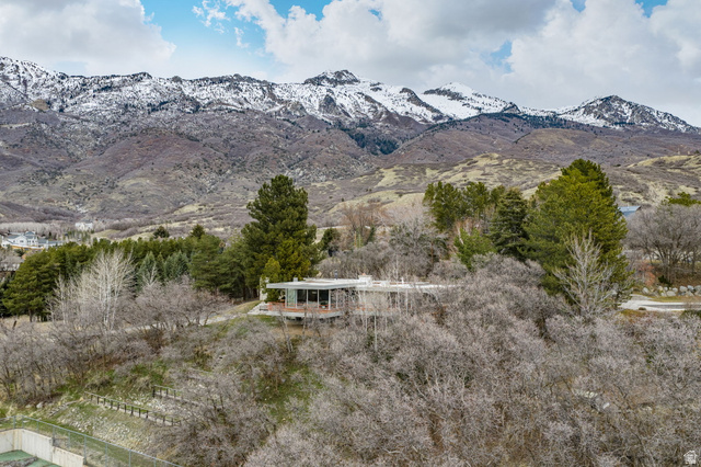 1856 Fort Canyon Road Alpine, UT 84004 - Photo 10 of 49 Modern residence featuring expansive glass walls, a flat roofline, and an elevated position
