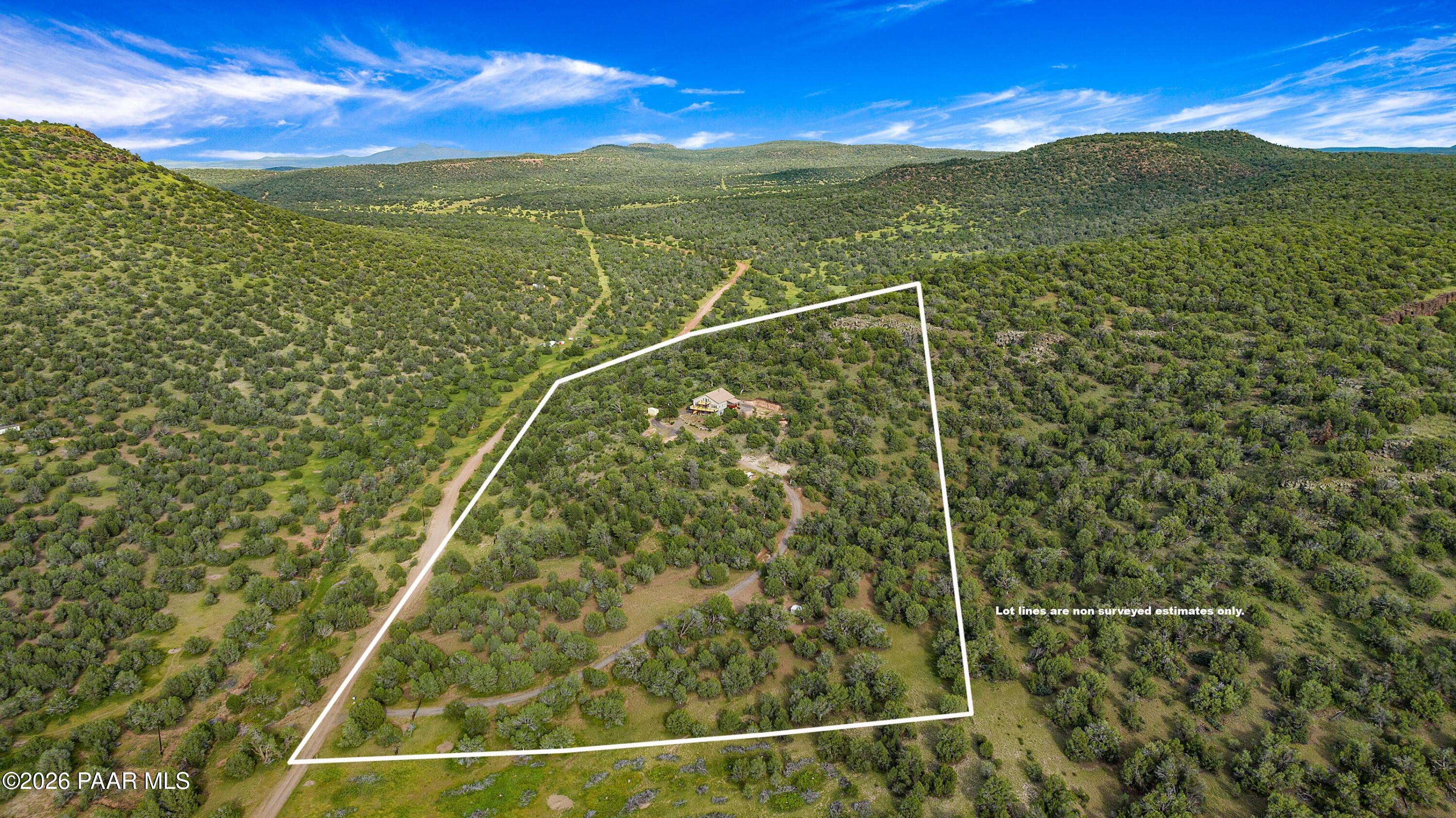32957 Bucks Road Seligman, AZ 86337 - Photo 36 of 40 013_Aerial 6 Lot Lines