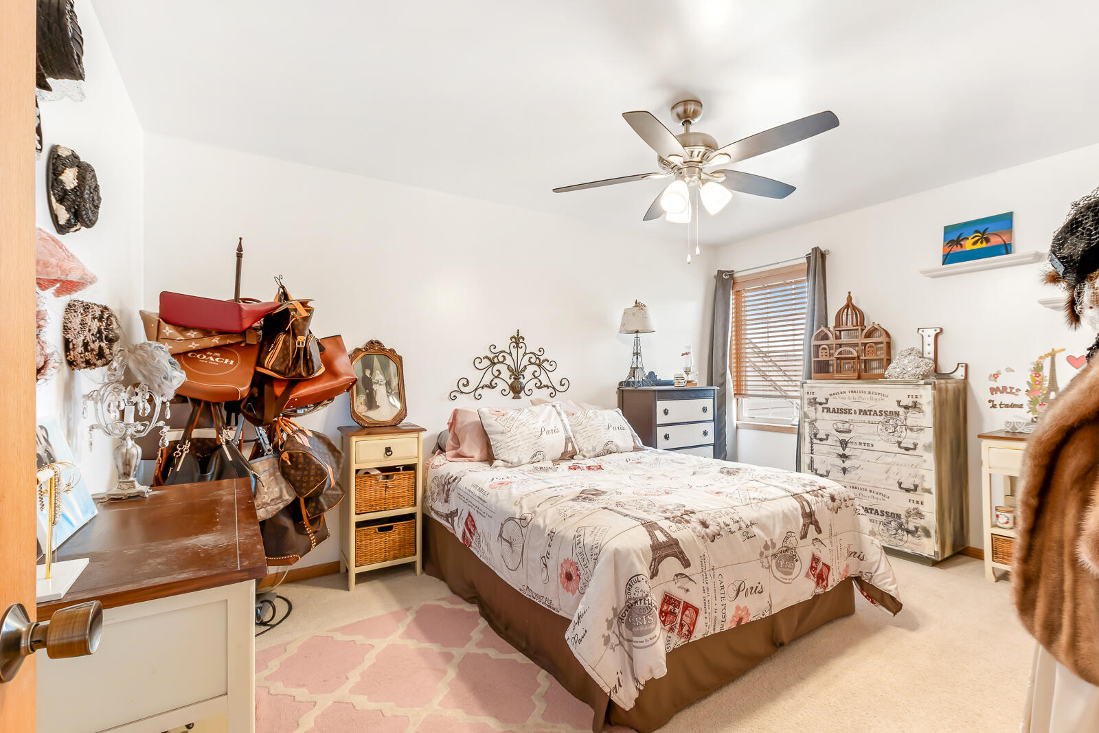 15437 98th Place Dyer, IN 46311 - Photo 14 of 19 a bedroom with a bed and a chandelier