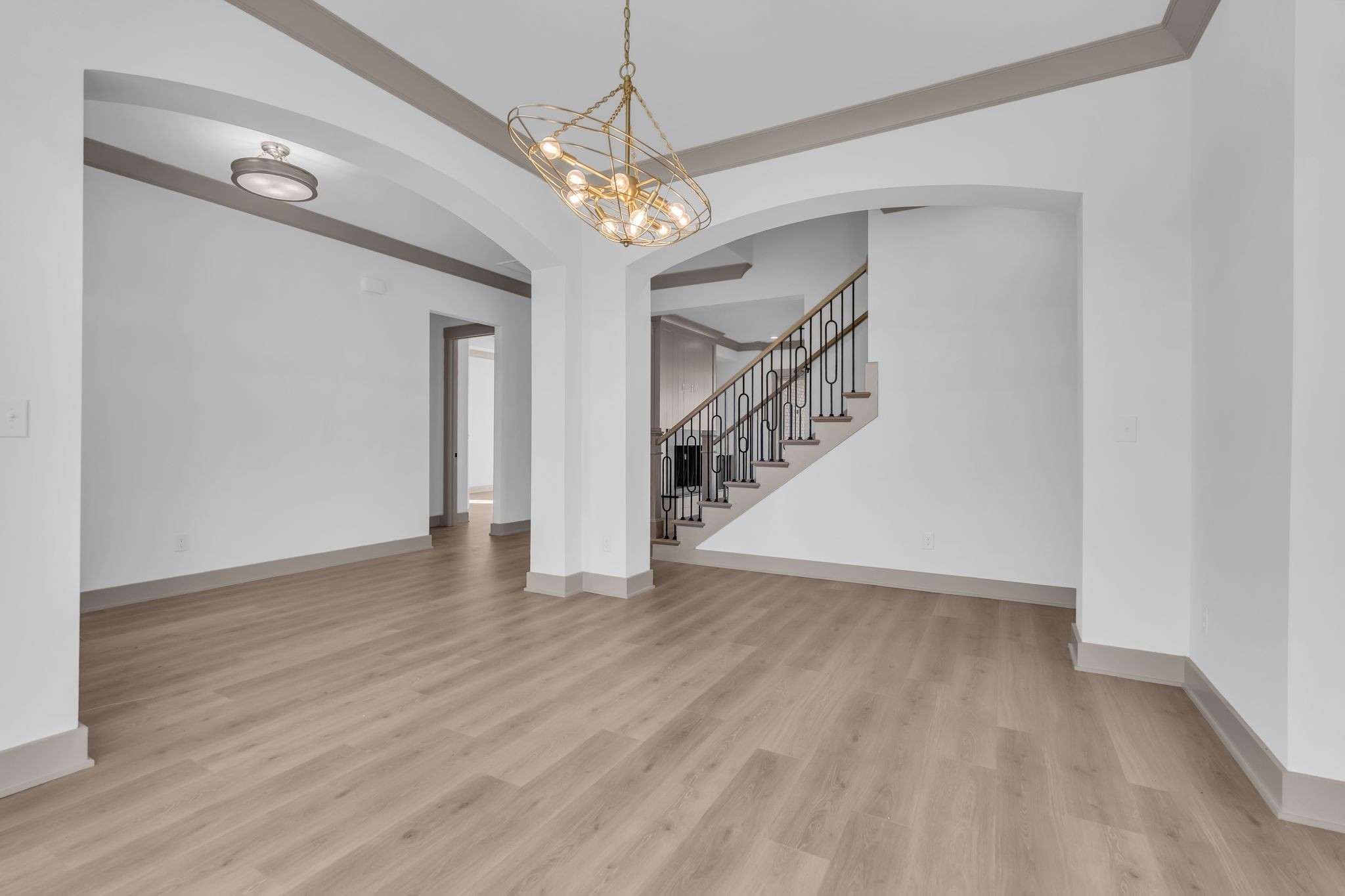 5414 Old Salem Road Rockvale, TN 37153 - Photo 5 of 34 wooden floor in an empty room with a chandelier