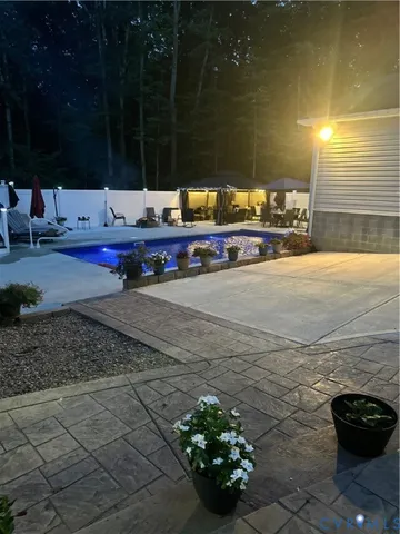 a view of a terrace with yard