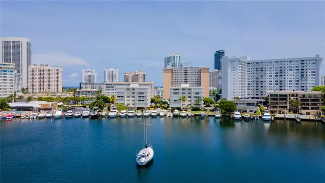 a view of a city with tall buildings
