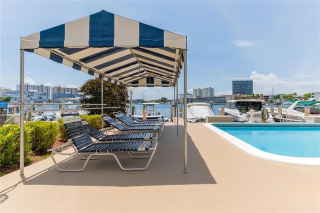 a view of a building and outdoor space