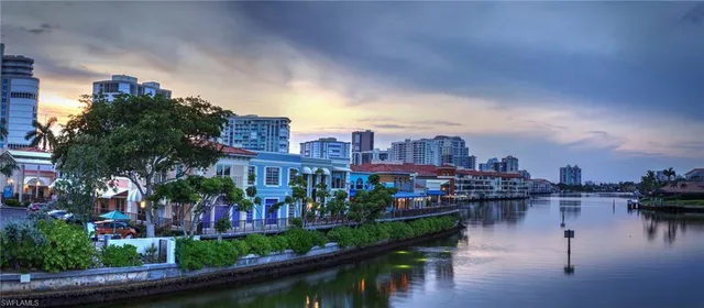 a city view with water fall