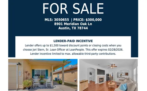 $300,000 | 8901 Meridian Oak Lane, Austin, TX 78744
