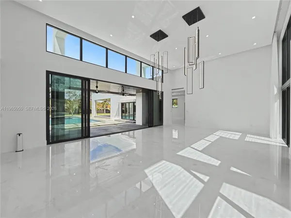 a view of hallway with living room