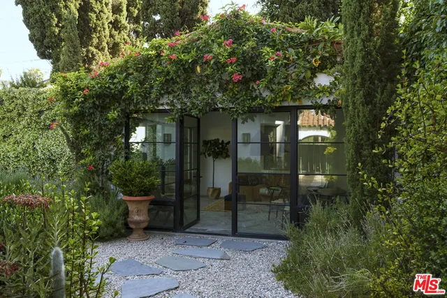 a view of a balcony with an outdoor space