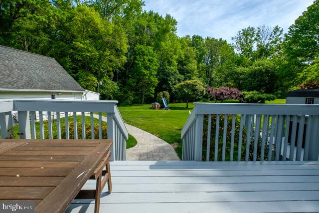 31 Bordentown Chesterfield Road Chesterfield, NJ 08515 - Photo 43 of 55 a view of a wooden deck and a yard