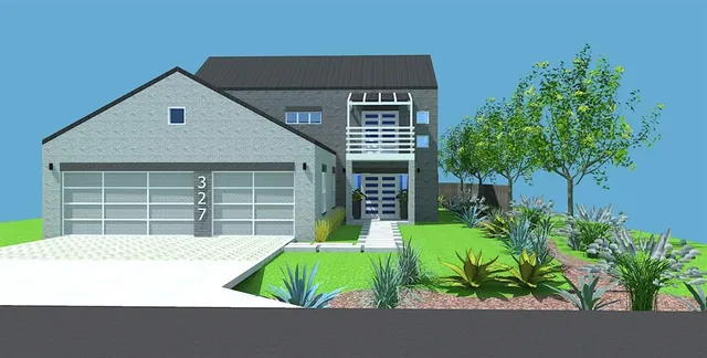 a house view with a outdoor space