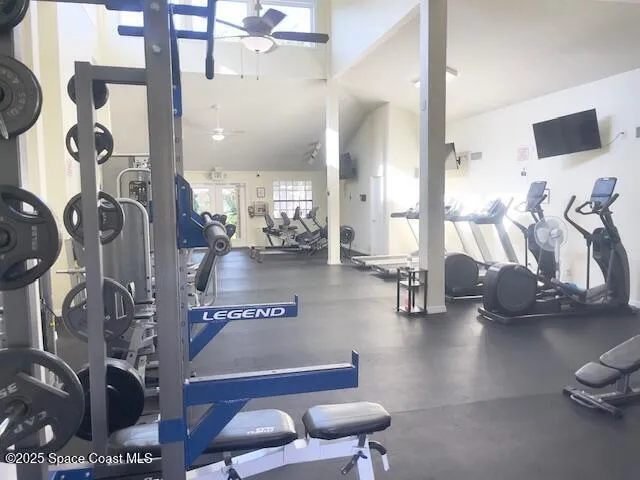 a gym hall with exercise machine