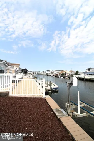a view of a lake with a terrace