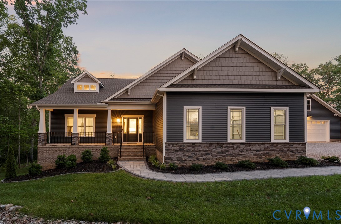 1280 Mill Quarter Road Powhatan, VA 23139 - Photo 1 of 50 Craftsman-style house with a porch, stone siding,
