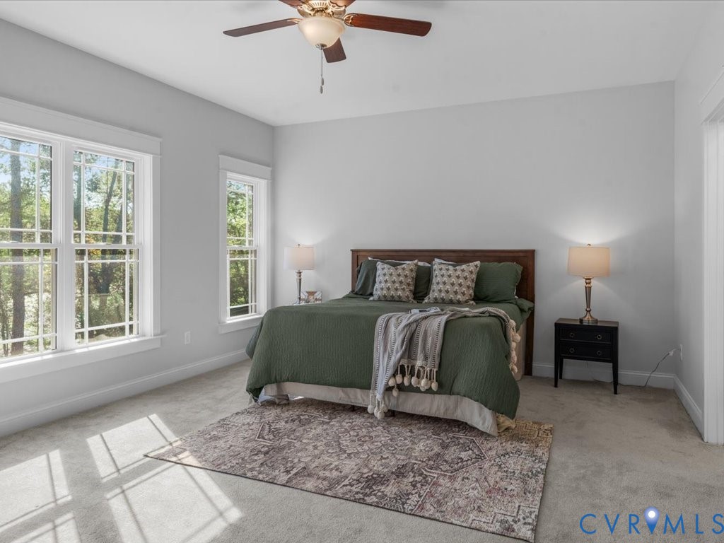 1280 Mill Quarter Road Powhatan, VA 23139 - Photo 19 of 50 Carpeted bedroom with ceiling fan and baseboards