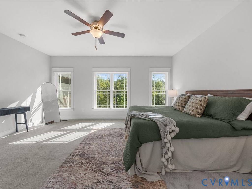 1280 Mill Quarter Road Powhatan, VA 23139 - Photo 21 of 50 Carpeted bedroom with a ceiling fan and baseboards