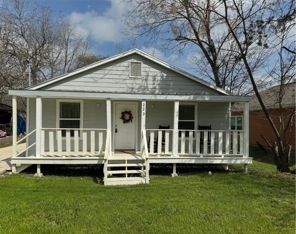 a view of a house with a deck