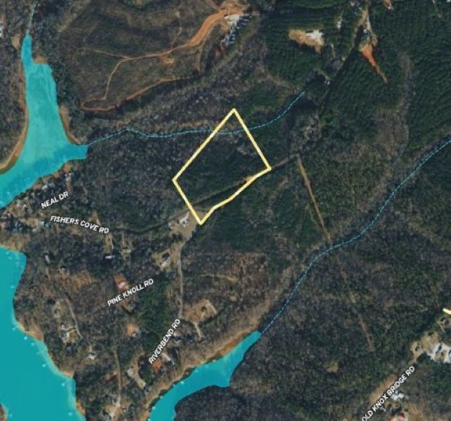 2 Fishers Cove Road, Unit LOT 2 Fair Play, SC 29643 - Photo 2 of 4 An aerial map outlines the boundaries of this wooded parcel near the water.