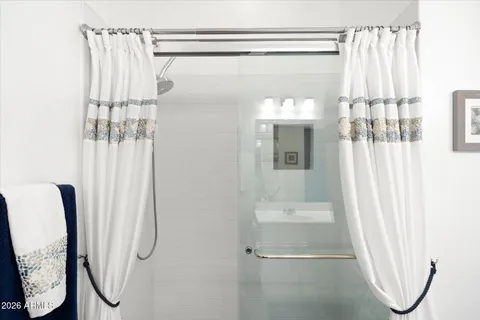 a bathroom with a shower