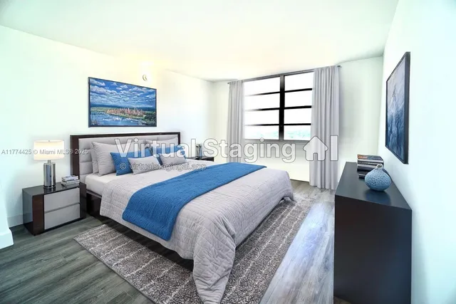 a bedroom with a bed and glass windows