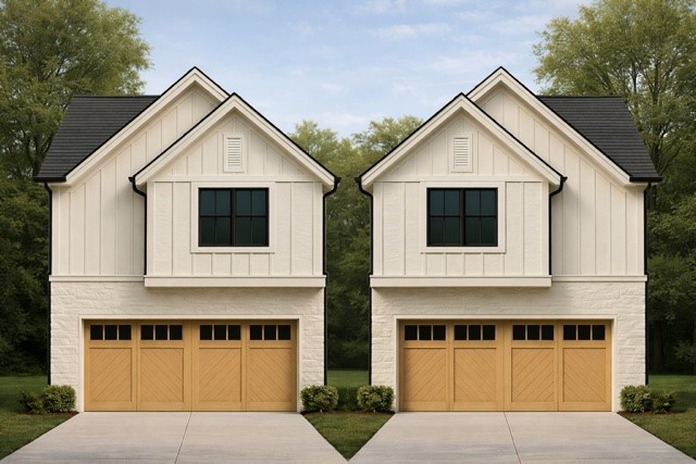 a view of front of house with a yard