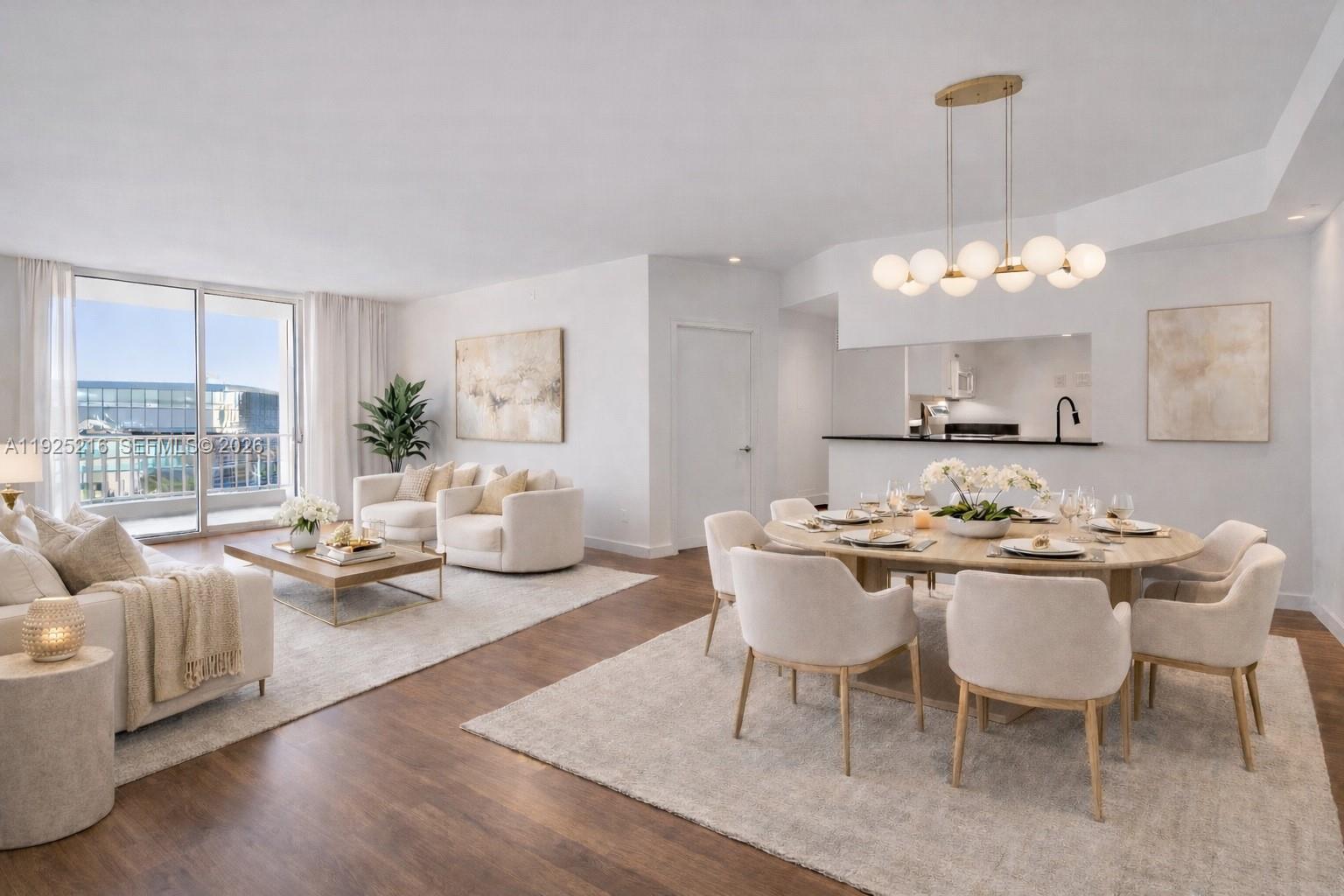 701 Brickell Key Boulevard, Unit 1911 Miami, FL 33131 - Photo 2 of 75 Virtually Stage living and dinning room