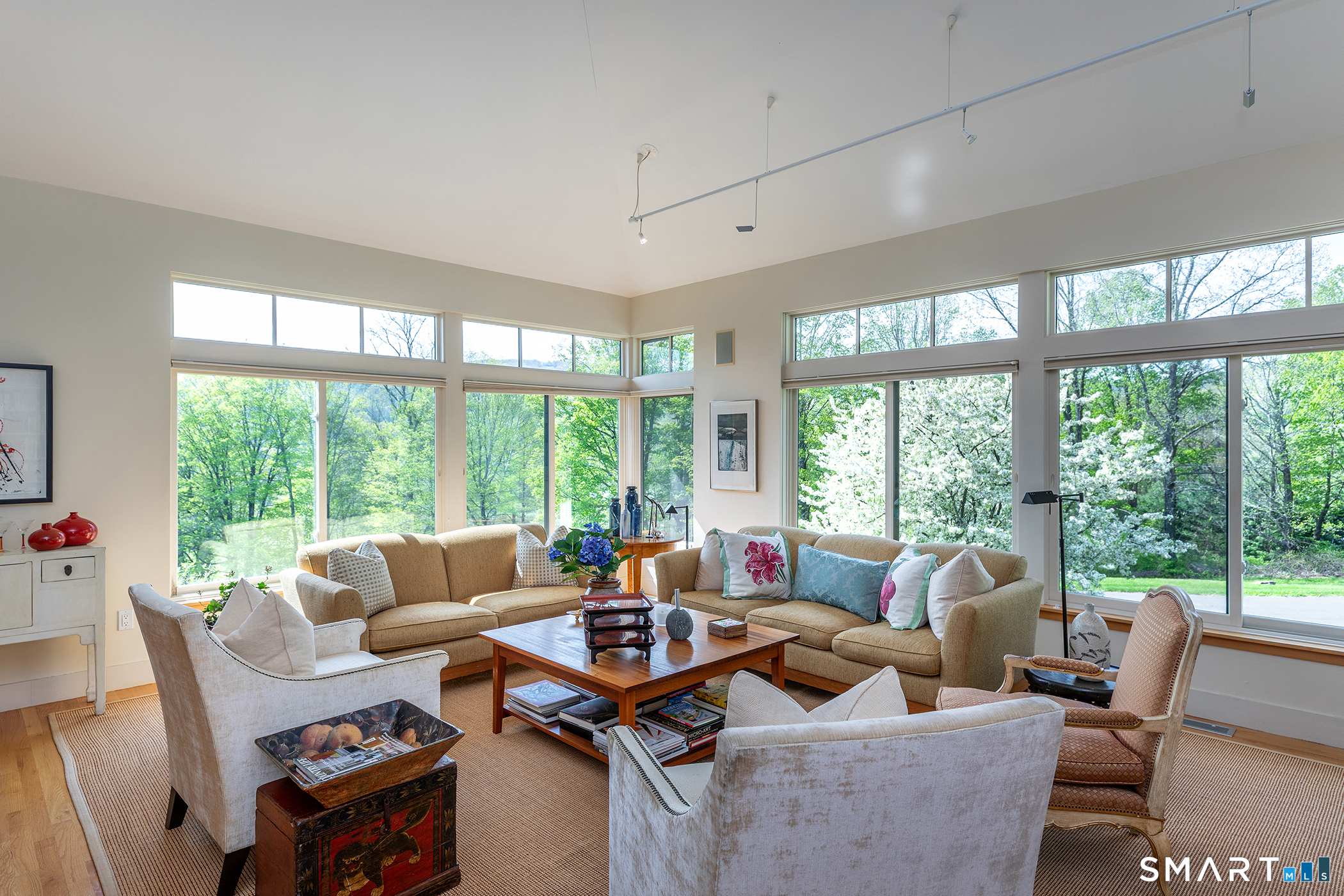 16 Anderson Acres Road Kent, CT 06785 - Photo 10 of 40 a living room with furniture and floor to ceiling windows