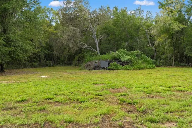 a view of a lake with a big yard