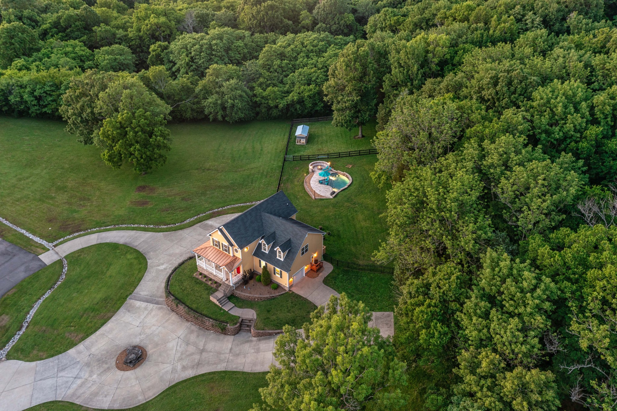 2736 McLemore Road Franklin, TN 37064 - Photo 42 of 50 an aerial view of a house with a yard basket ball court and outdoor seating