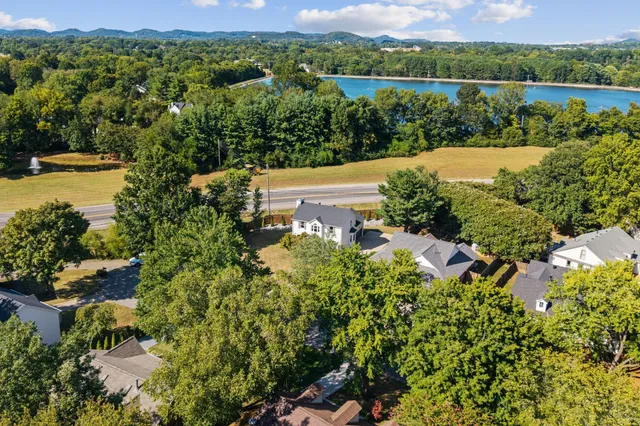 a view of a lake with a mountain view
