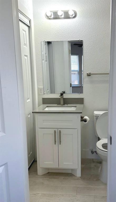 409 Hanbee Street Richardson, TX 75080 - Photo 13 of 18 a bathroom with a sink a toilet and a mirror