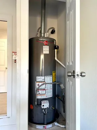 a close view of water heater room