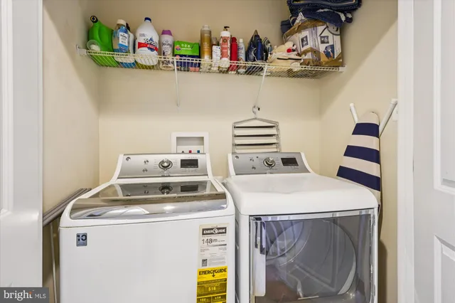 a view of a garage with storage