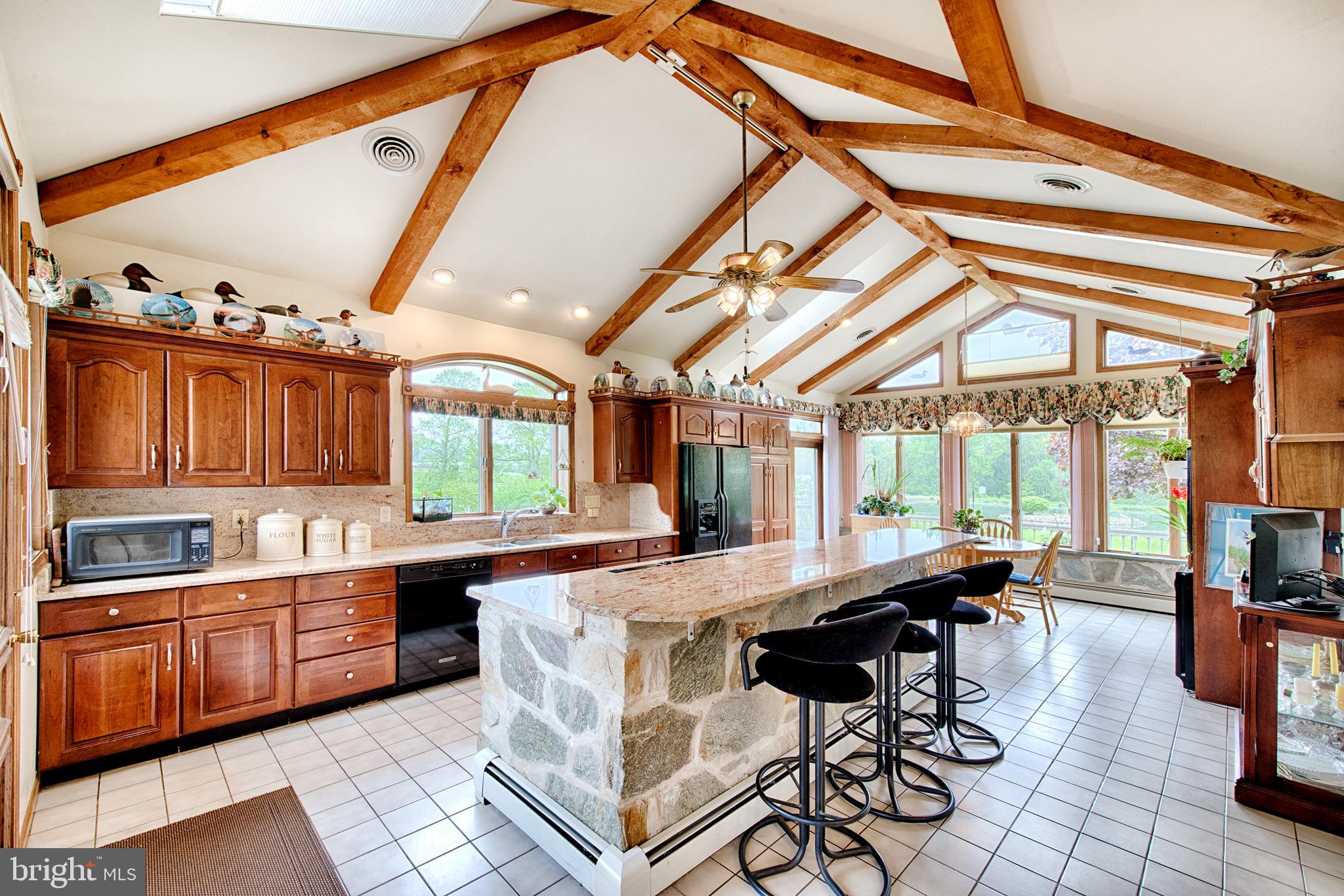 92 Sylmar Road Rising Sun, MD 21911 - Photo 8 of 60 Open kitchen with cathedral, beamed ceilings.